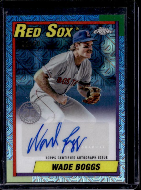 Wade Boggs 2025 Topps #90CA-WB 1990 Baseball Chrome Silver Pack Autographs (Series 1) RAW