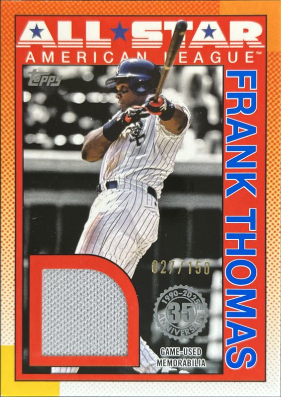 Frank Thomas 2025 Topps #90ASR-FTH 1990 Baseball All-Star Relics (Series 2) - Blue /150 RAW