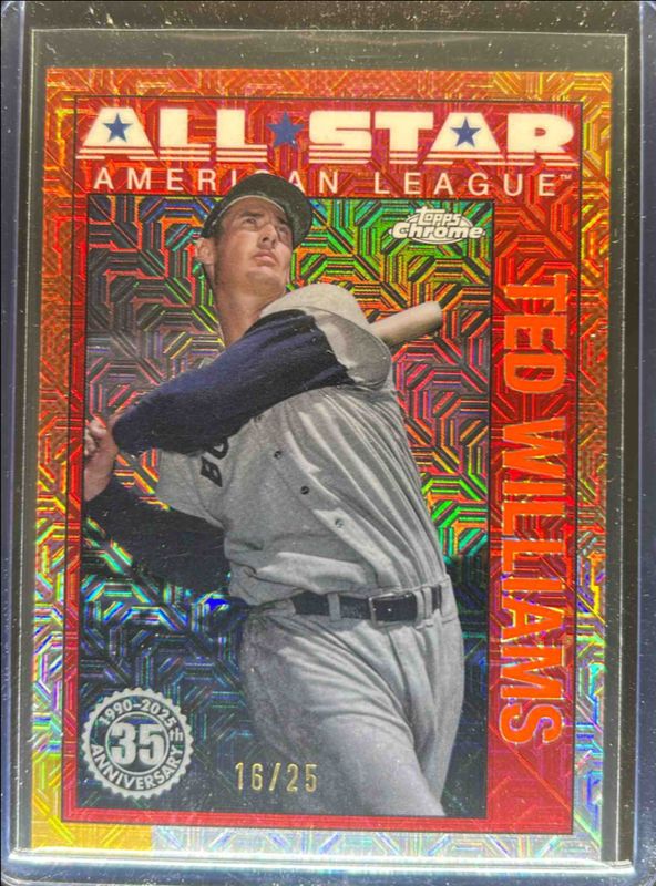 Ted Williams 2025 Topps #90AS-8 1990 Baseball All-Star - Orange /25 RAW