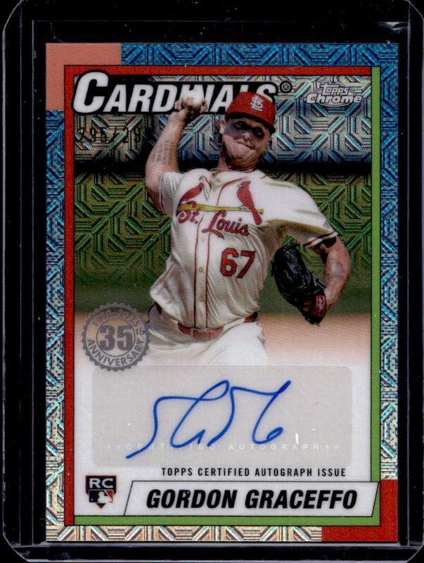 Gordon Graceffo 2025 Topps #90CA-GG 1990 Baseball Chrome Silver Pack Autographs (Series 1) Rookie RAW