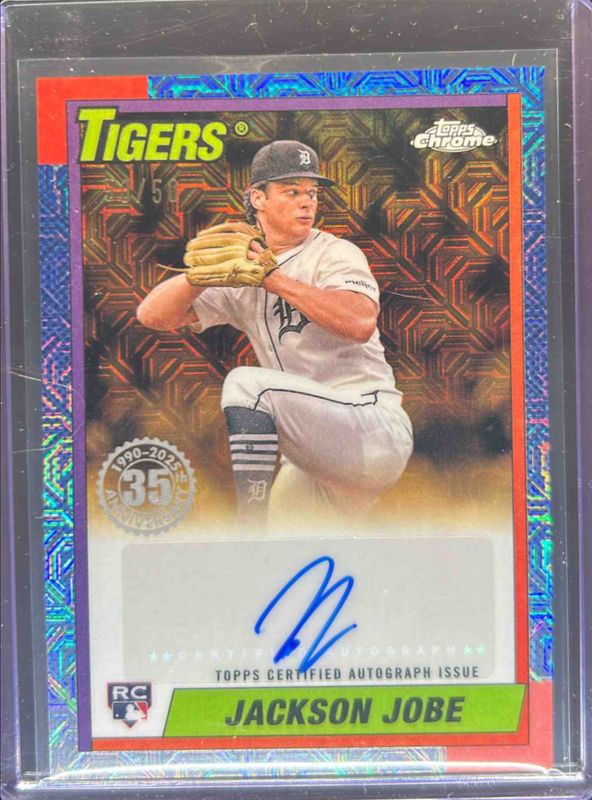 Jackson Jobe 2025 Topps #90CA2-JJO 1990 Baseball Chrome Silver Pack Autographs (Series 2) - Gold Refractor /50 Rookie RAW