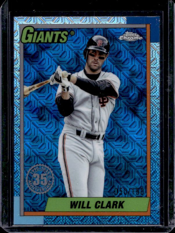 Will Clark 2025 Topps #T90C-75 1990 Baseball Chrome Silver Pack - Blue Refractor /150 RAW