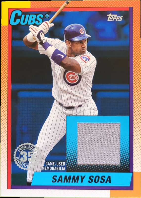 Sammy Sosa 2025 Topps #T90R-SSO 1990 Baseball Relics (Series 1) - Blue /150 RAW