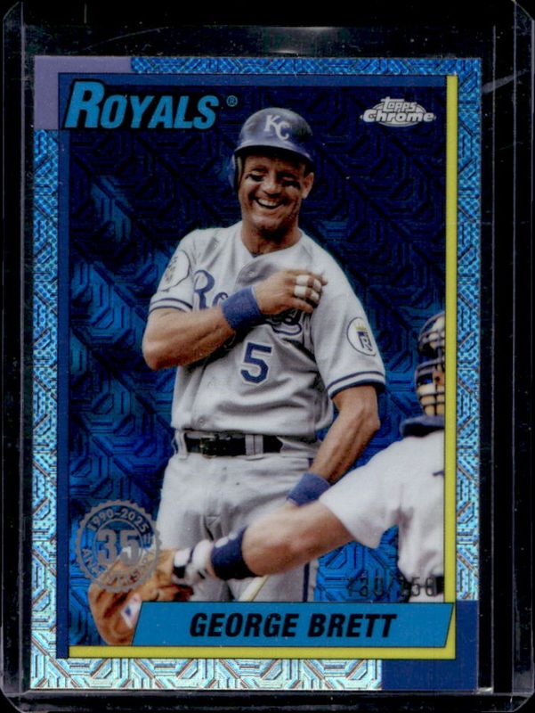 George Brett 2025 Topps #T90C-96 1990 Baseball Chrome Silver Pack - Blue Refractor /150 RAW