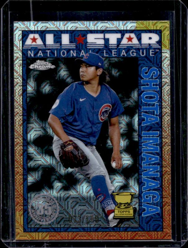 Shota Imanaga 2025 Topps #T90C-43 1990 Baseball Chrome Silver Pack - Blue Refractor /150 RAW