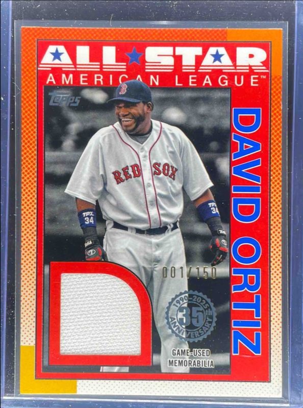 David Ortiz 2025 Topps #90ASR-DO 1990 Baseball All-Star Relics (Series 2) - Blue /150 RAW