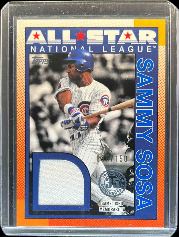 Sammy Sosa 2025 Topps #90ASR-SS 1990 Baseball All-Star Relics (Series 2) - Blue /150 RAW