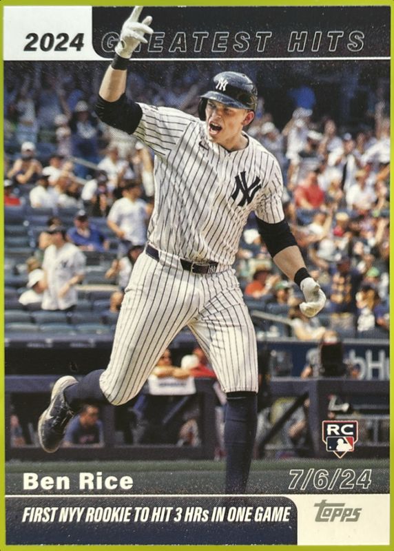 Ben Rice 2025 Topps #GH-2 2024's Greatest Hits Rookie RAW