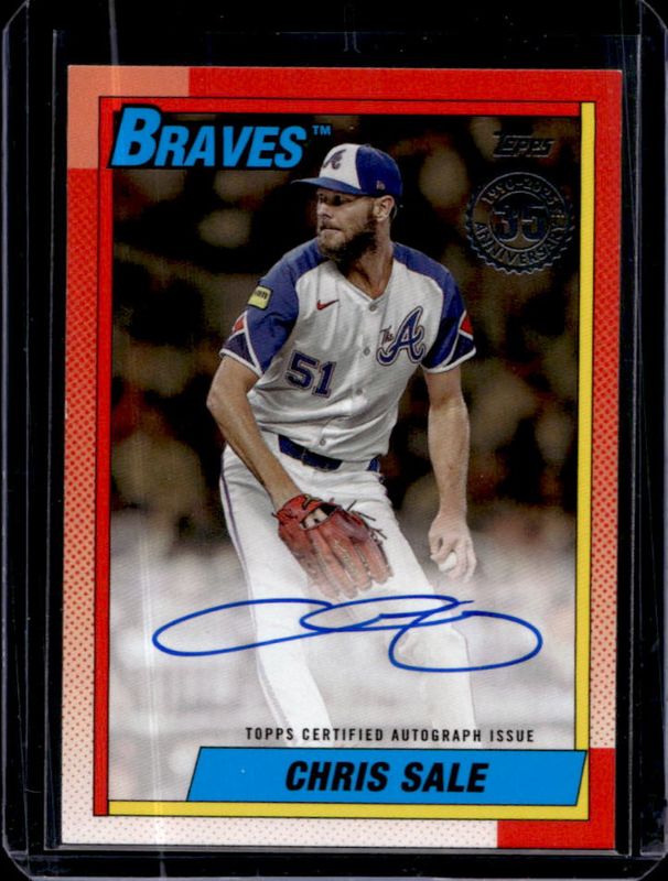 Chris Sale 2025 Topps #90B2-CS 1990 Baseball Autographs (Series 2) - Gold /50 RAW