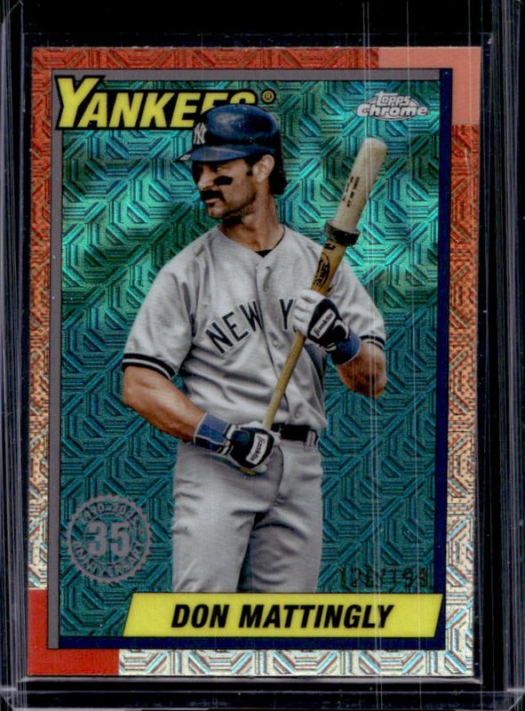 Don Mattingly 2025 Topps #T90C-2 1990 Baseball Chrome Silver Pack - Aqua Refractor /199 RAW