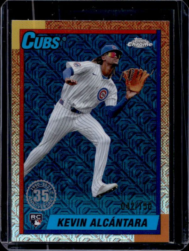 Kevin Alcantara 2025 Topps #T90C-111 1990 Baseball Chrome Silver Pack - Blue Refractor /150 Rookie RAW