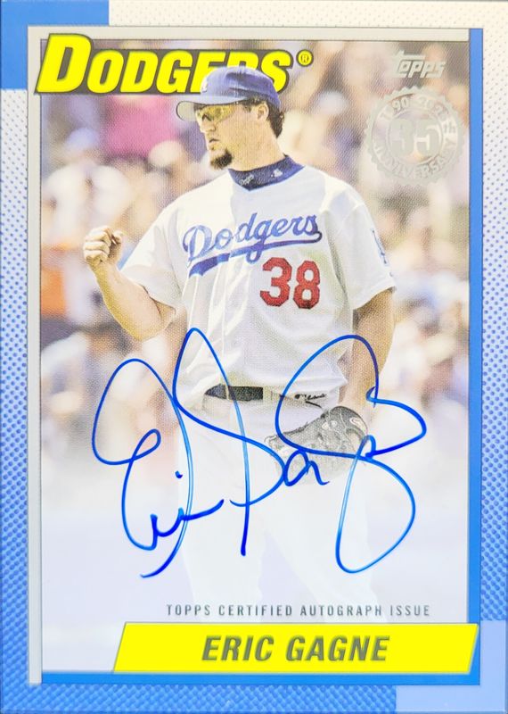 Eric Gagne 2025 Topps #90A-EG 1990 Baseball Autographs (Series 1) RAW