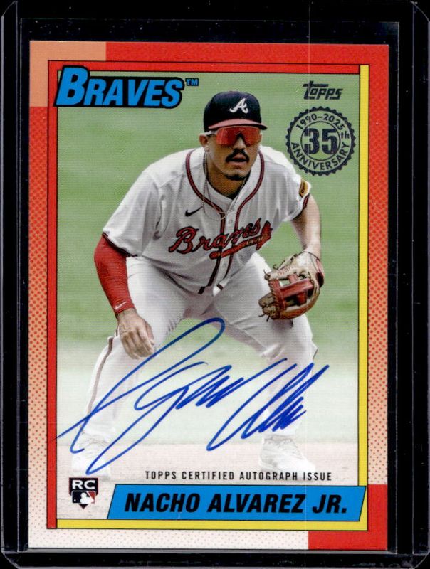 Nacho Alvarez Jr. 2025 Topps #90A-NA 1990 Baseball Autographs (Series 1) Rookie RAW