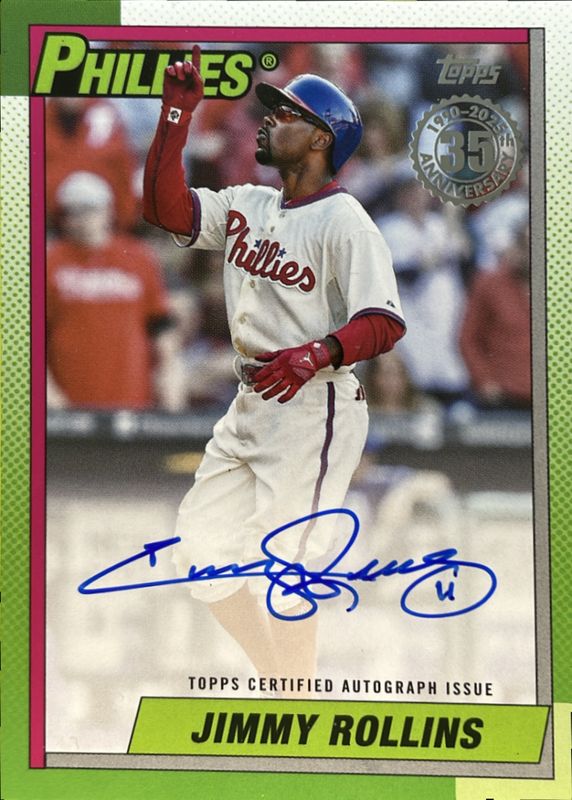 Jimmy Rollins 2025 Topps #90A-JRO 1990 Baseball Autographs (Series 1) RAW