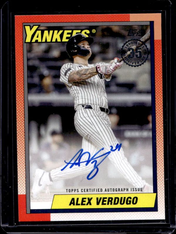 Alex Verdugo 2025 Topps #90A-AVE 1990 Baseball Autographs (Series 1) RAW