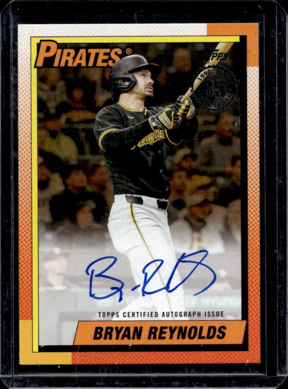 Bryan Reynolds (MLB) 2025 Topps #90A-BR 1990 Baseball Autographs (Series 1) - Gold /50 RAW