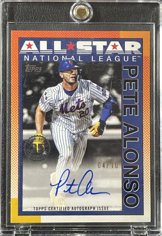 Pete Alonso 2025 Topps #90AS-PA 1990 Baseball All-Star Autographs (Series 2) - Black /10 RAW