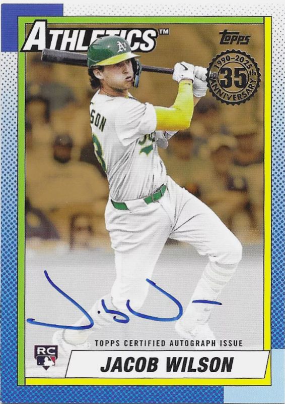 Jacob Wilson 2025 Topps #90A-JWI 1990 Baseball Autographs (Series 1) - Gold /50 Rookie RAW