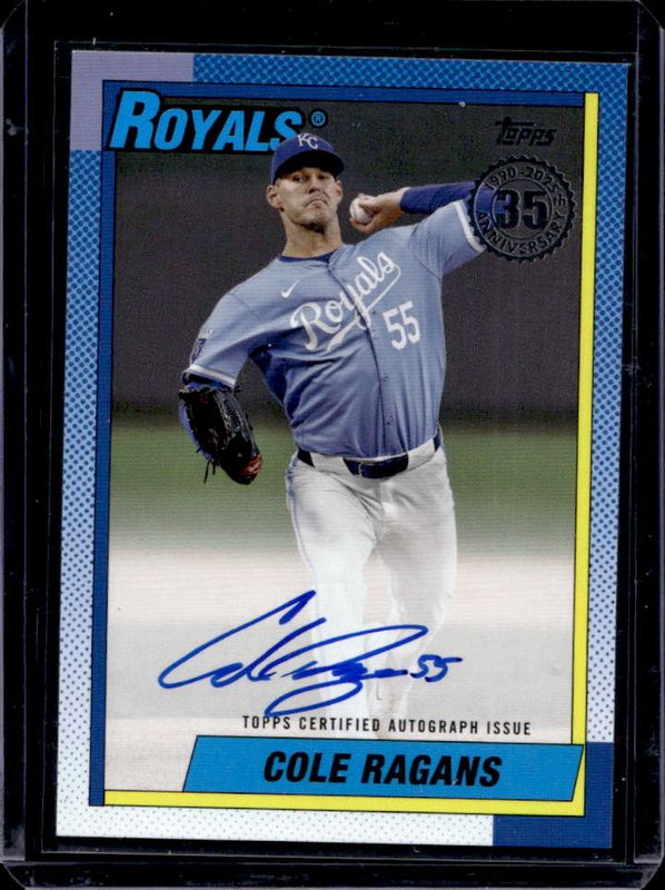 Cole Ragans 2025 Topps #90A-CR 1990 Baseball Autographs (Series 1) RAW