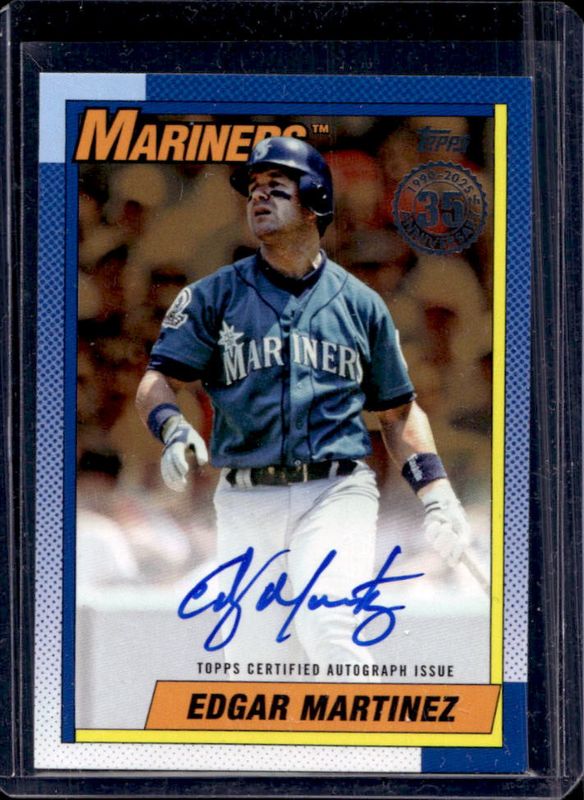 Edgar Martinez 2025 Topps #90A-EM 1990 Baseball Autographs (Series 1) - Gold /50 RAW