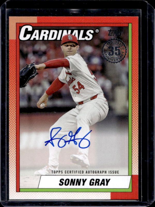 Sonny Gray 2025 Topps #90A-SG 1990 Baseball Autographs (Series 1) RAW