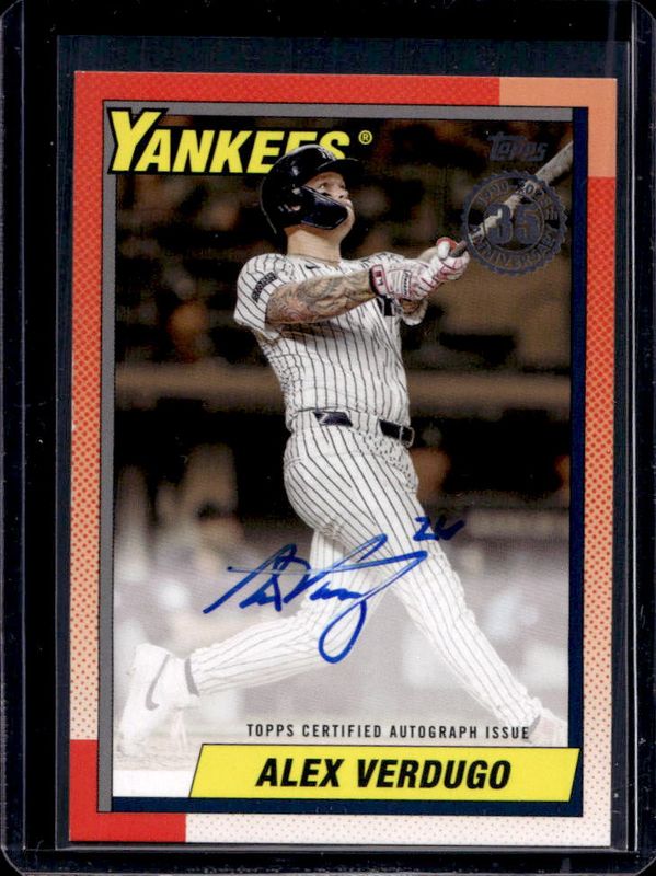 Alex Verdugo 2025 Topps #90A-AVE 1990 Baseball Autographs (Series 1) - Gold /50 RAW