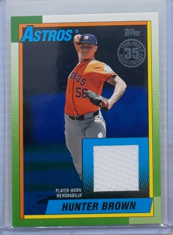 Hunter Brown 2025 Topps #T90R-HBR 1990 Baseball Relics (Series 1) - Blue /150 RAW