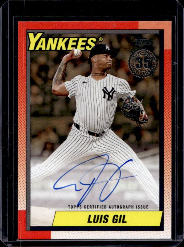 Luis Gil 2025 Topps #90B2-LG 1990 Baseball Autographs (Series 2) - Gold /50 RAW