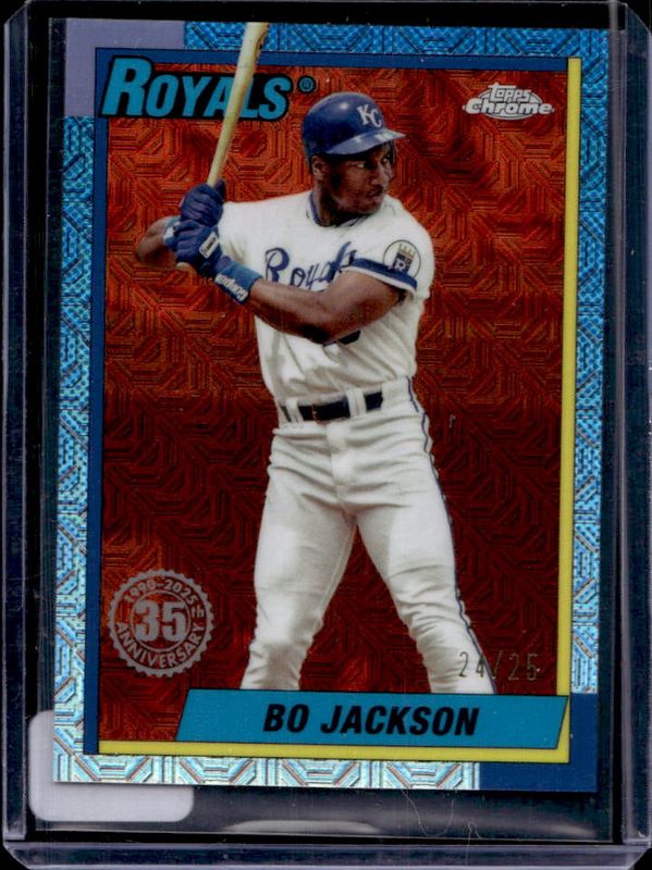 Bo Jackson 2025 Topps #T90C-92 1990 Baseball Chrome Silver Pack - Orange Refractor /25 RAW