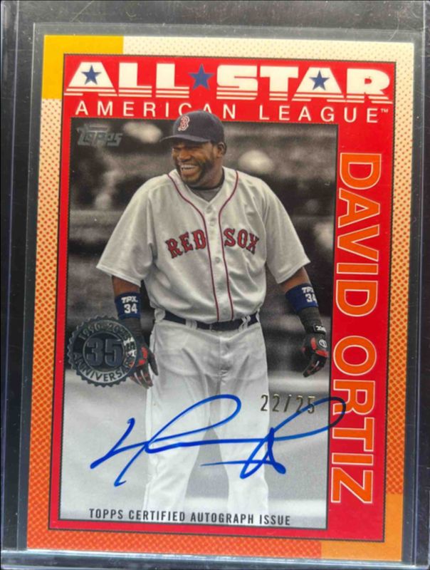 David Ortiz 2025 Topps #90AS-DO 1990 Baseball All-Star Autographs (Series 2) - Orange /25 RAW