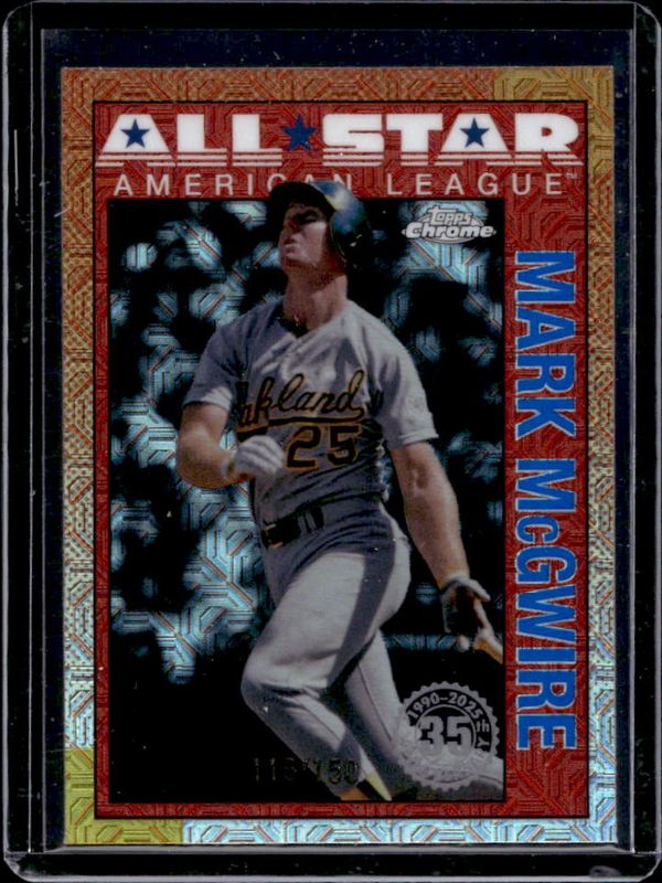 Mark McGwire 2025 Topps #90ASC-25 1990 Chrome Baseball All-Star Silver Pack - Blue Refractor /150 RAW