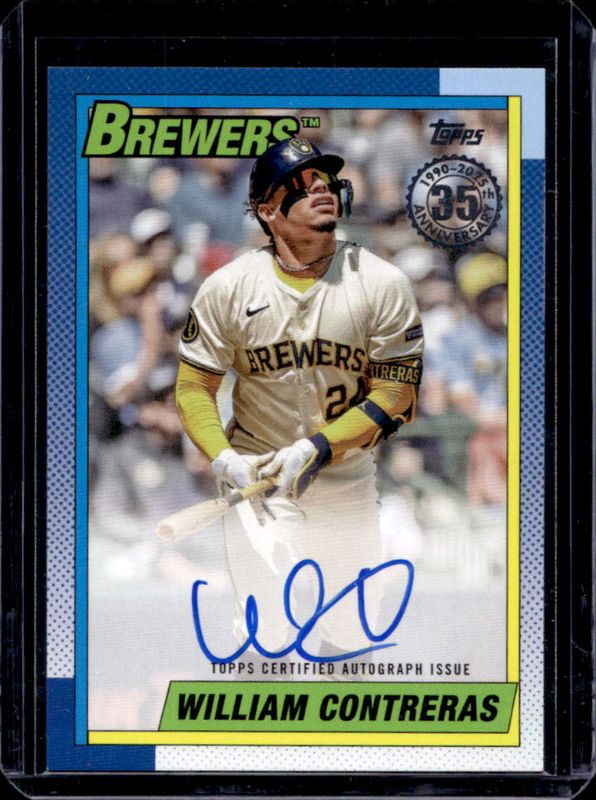 William Contreras 2025 Topps #90A-WC 1990 Baseball Autographs (Series 2) RAW