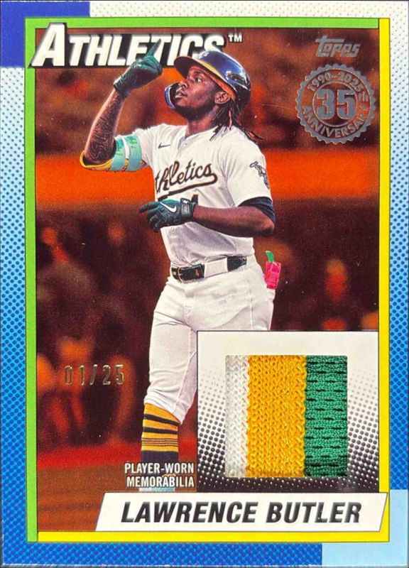 Lawrence Butler 2025 Topps #90R2-LB 1990 Baseball Relics (Series Two) - Orange /25 RAW