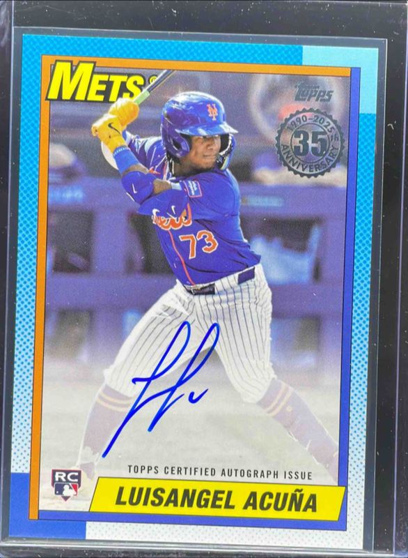 Luisangel Acuna 2025 Topps #90A-LAC 1990 Baseball Autographs (Series 2) Rookie RAW