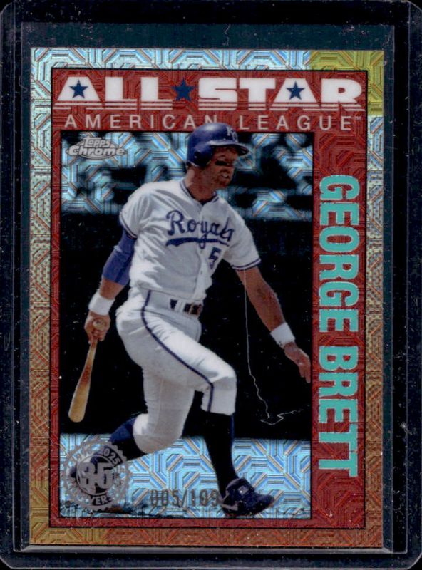 George Brett 2025 Topps #90ASC-3 1990 Chrome Baseball All-Star Silver Pack - Aqua Refractor /199 RAW