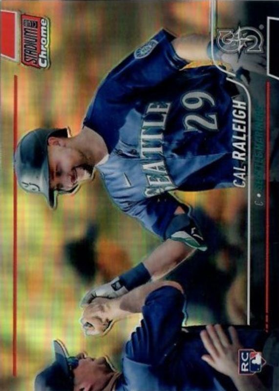 Cal Raleigh 2022 Stadium Club Chrome #255 Red Refractor /5 Rookie RAW