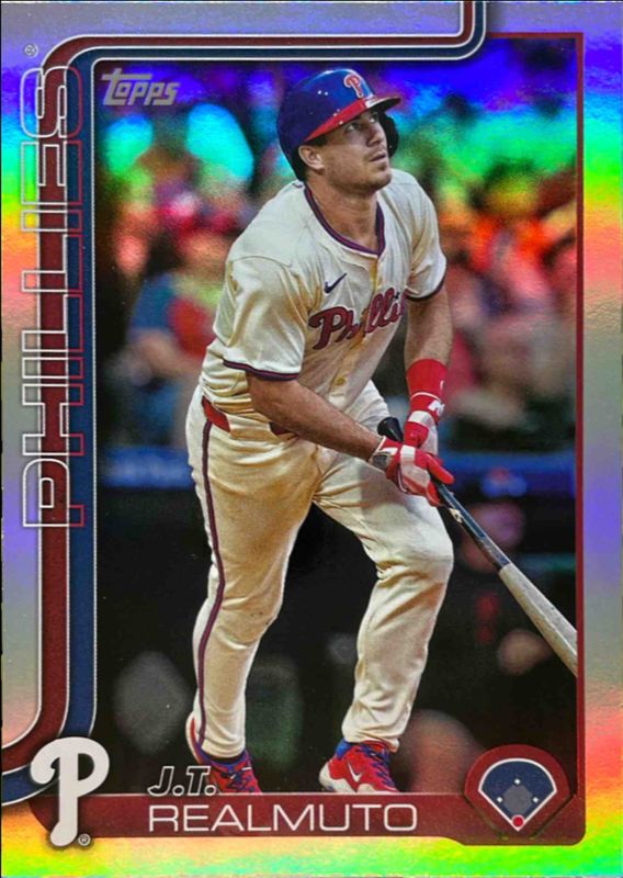 JT Realmuto 2025 Topps #625 Aqua Rainbow Foilboard RAW