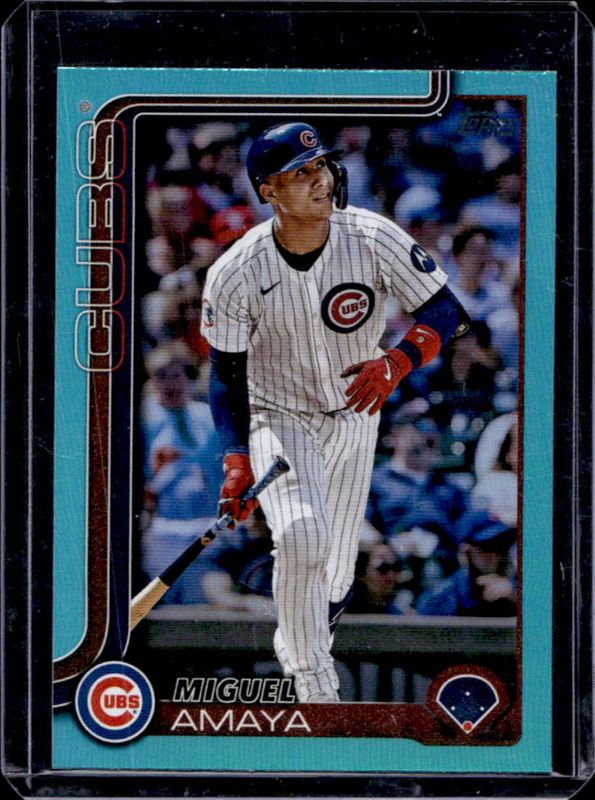 Miguel Amaya 2025 Topps #406 Aqua Rainbow Foilboard RAW