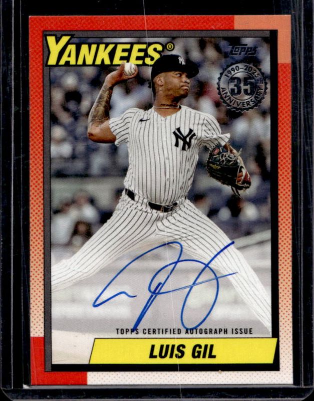 Luis Gil 2025 Topps #90B2-LG 1990 Baseball Autographs (Series 2) RAW