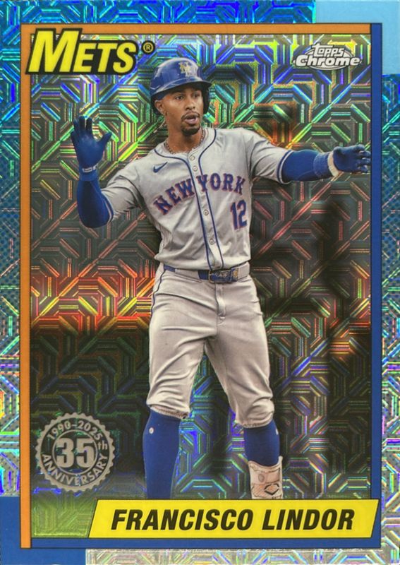 Francisco Lindor 2025 Topps #T90C-11 1990 Baseball Chrome Silver Pack RAW