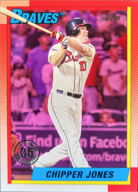 Chipper Jones 2025 Topps #T90-16 1990 Topps Baseball - Pink RAW