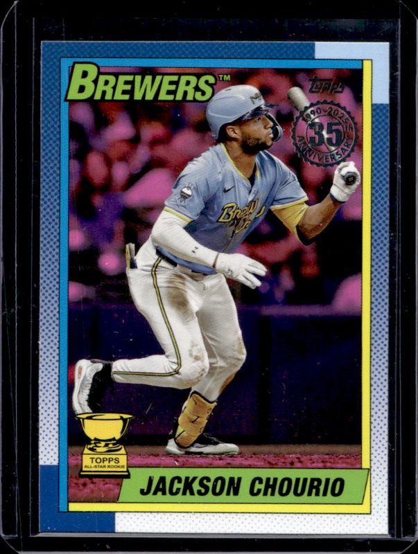 Jackson Chourio 2025 Topps #T90-37 1990 Topps Baseball - Pink RAW