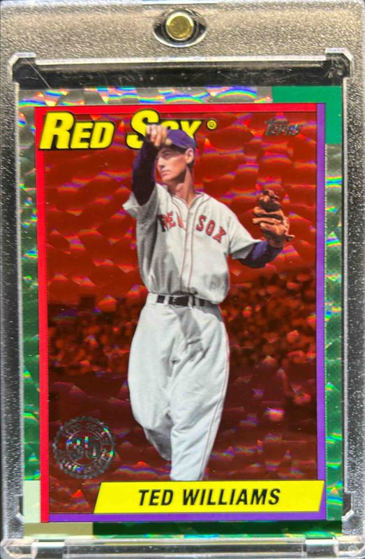 Ted Williams 2025 Topps #T90-26 1990 Topps Baseball - Red Crackle Foilboard /5 RAW