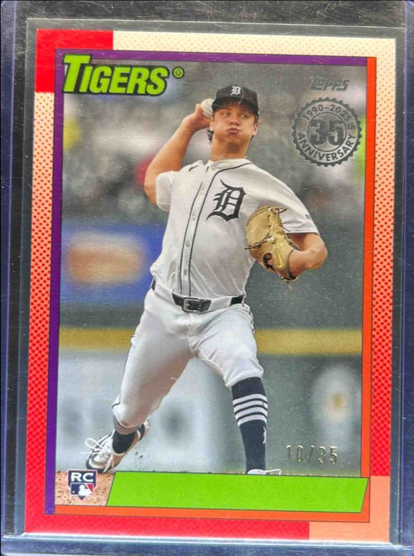 Jackson Jobe 2025 Topps #90B2-44 1990 Topps Baseball - No Name /35 Rookie RAW