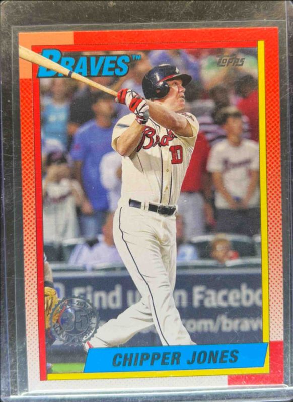 Chipper Jones 2025 Topps #T90-16 1990 Topps Baseball - The Real One /90 RAW