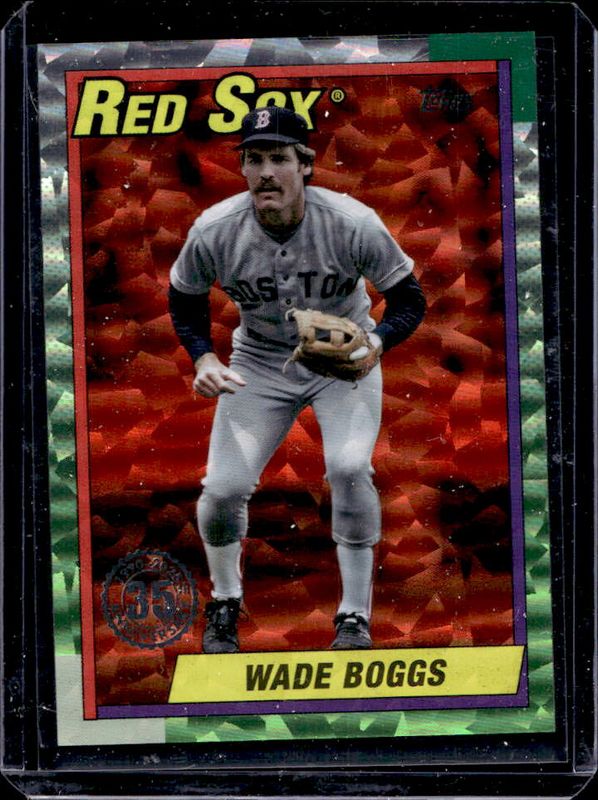 Wade Boggs 2025 Topps #T90-7 1990 Topps Baseball - Orange Crackle Foilboard /25 RAW