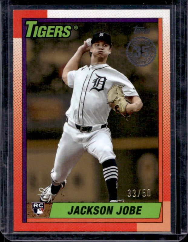 Jackson Jobe 2025 Topps #90B2-44 1990 Topps Baseball - Gold /50 Rookie RAW