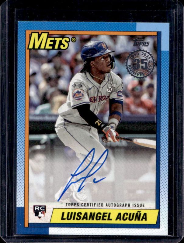 Luisangel Acuna 2025 Topps #90B2-LA 1990 Baseball Autographs (Series 2) Rookie RAW