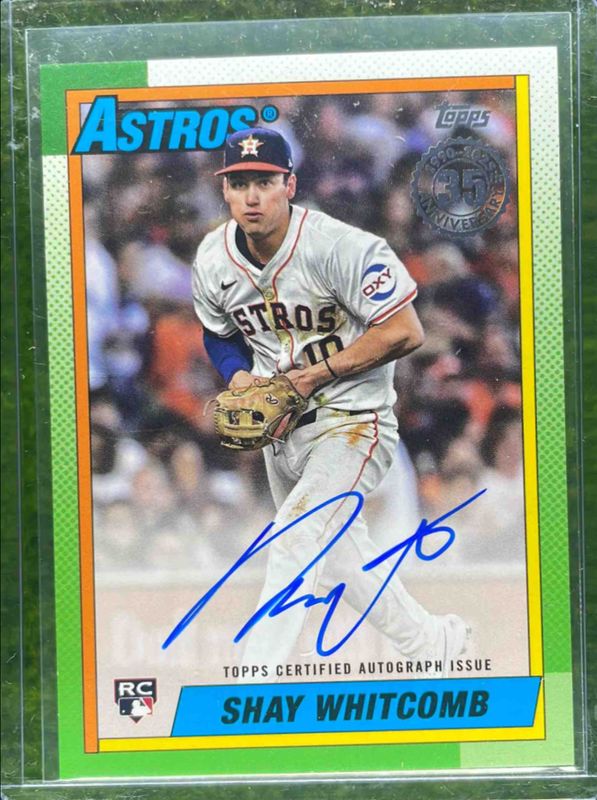 Shay Whitcomb 2025 Topps #90B2-SW 1990 Baseball Autographs (Series 2) Rookie RAW