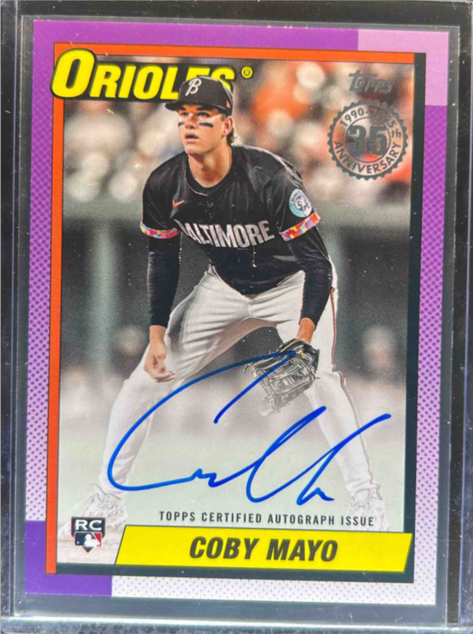Coby Mayo 2025 Topps #90B2-CM 1990 Baseball Autographs (Series 2) Price ...